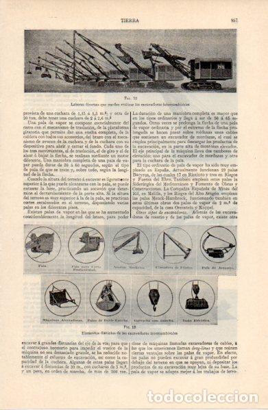 Collectionnisme Papier divers: LAMINA ESPASA V52760: Elementos de las excavadoras intercambiables