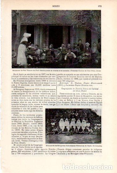 Collectionnisme Papier divers: LAMINA ESPASA V54991: Religiosas de San Vicente de Paul en Vicariato Central de Thai Pinh, China - V