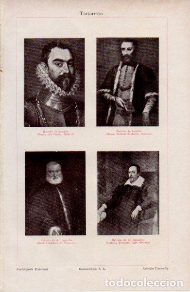 Otros art&iacute;culos de coleccionismo en papel: LAMINA ESPASA V52803: Retratos por Tintoretto