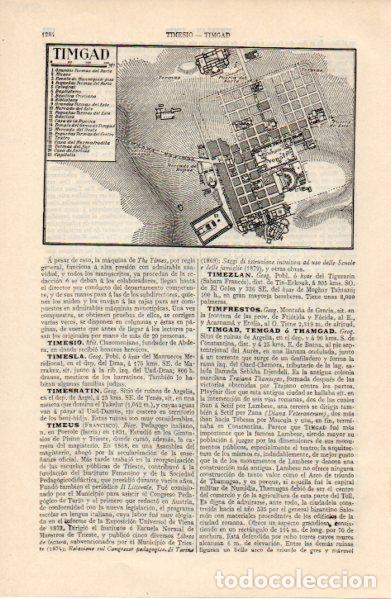 Outros artigos de papel: LAMINA ESPASA V52786: Plano de Timgad, Argelia