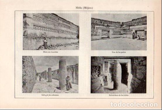 Outros artigos de papel: LAMINA ESPASA V54999: Zona arqueologica de Mitla, Mejico - Varios