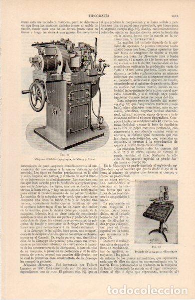 Outros artigos de papel: LAMINA ESPASA V52818: Maquina Elektro Typograph de Meray y Rozar