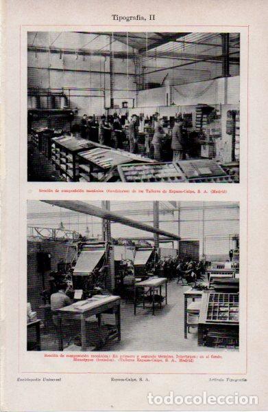 Paper Collecting Others: LAMINA ESPASA V52828: Seccion de composicion en talleres Espasa Calpe en Madrid