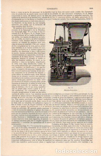 Outros artigos de papel: LAMINA ESPASA V52815: Maquina Linotype