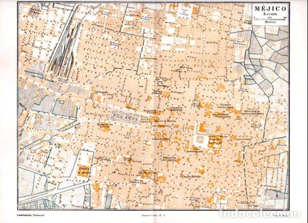Outros artigos de papel: LAMINA ESPASA V52836: Plano de ciudad de Mejico