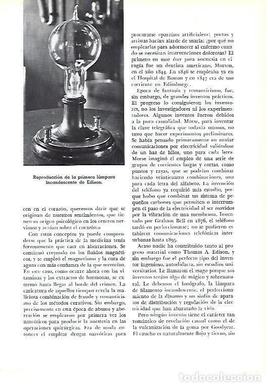 Otros art&iacute;culos de coleccionismo en papel: LAMINA 41249: Reproduccion de la primera lampara de Edison - Pijoan