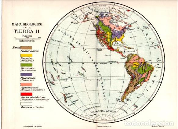 Collectionnisme Papier divers: LAMINA ESPASA V52850: Mapa geologico de la Tierra II