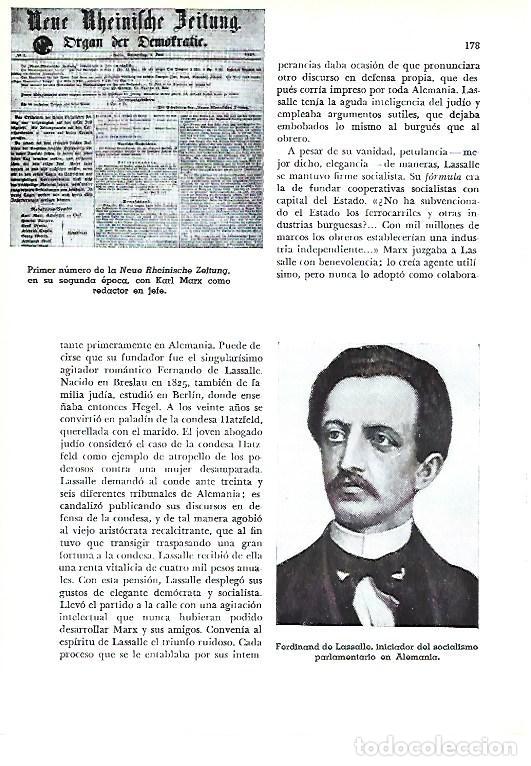 Collectionnisme Papier divers: LAMINA 41287: Ferdinand de Lasalle y primer numero de Neue Rheinische Zeitung - Pijoan