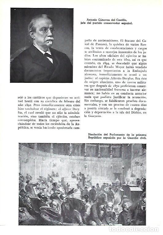 Collectionnisme Papier divers: LAMINA 41304: Antonio Canovas del Castillo y Disolucion del Parlamento de la Primera Republica - Pij