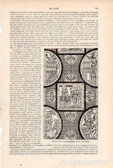 Collectionnisme Papier divers: LAMINA ESPASA V54890: Vidrieras de los milagros de la Virgen, Le Mans - Varios