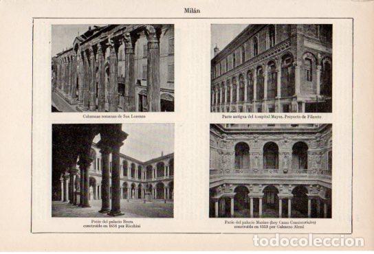 Collectionnisme Papier divers: LAMINA ESPASA V54895: Palacios Brera y Marino en Milan - Varios