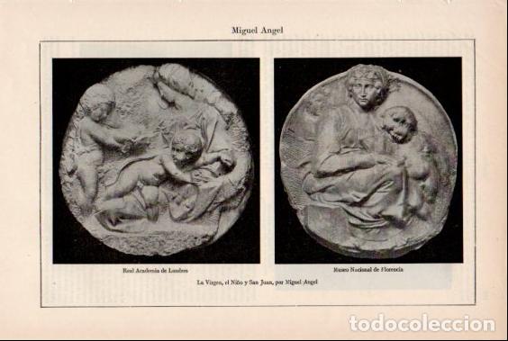 Sammelleidenschaft Andere Papierartikel: LAMINA ESPASA V54877: La Virgen, el Ni&ntilde;o y San Juan por Miguel Angel - Varios