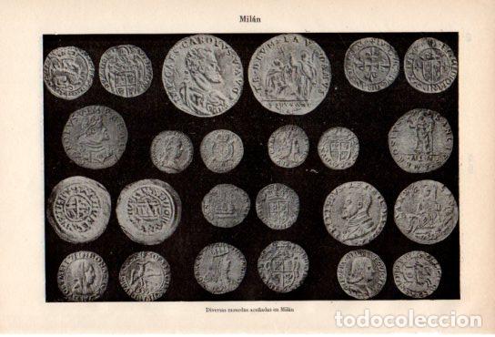 Otros art&iacute;culos de coleccionismo en papel: LAMINA ESPASA V54898: Monedas acu&ntilde;adas en Milan - Varios