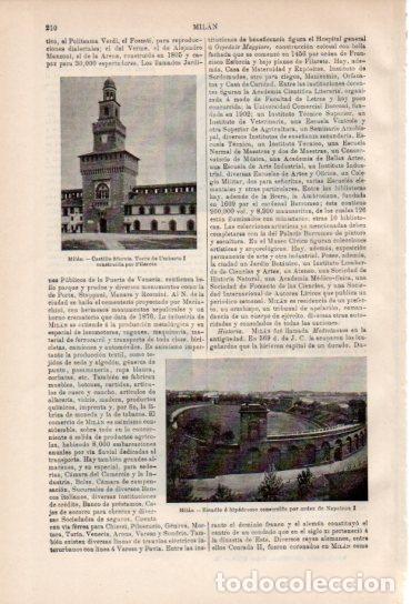 Otros art&iacute;culos de coleccionismo en papel: LAMINA ESPASA V54897: Castillo Sforcia e hipodromo - Varios