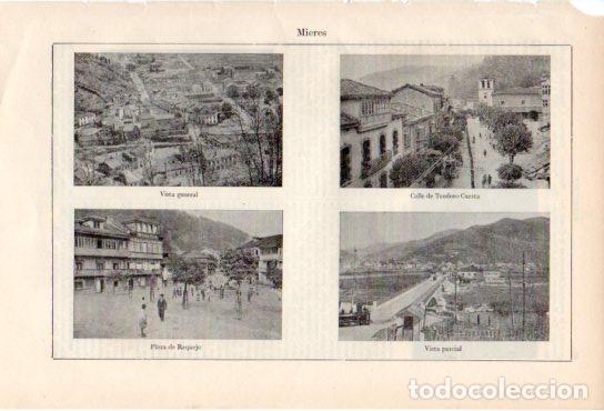 Collectionnisme Papier divers: LAMINA ESPASA V54943: Vistas de Mieres, Asturias - Varios