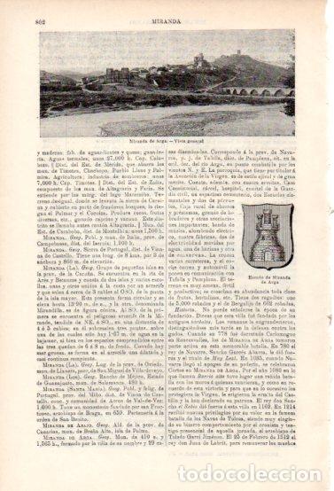 Collectionnisme Papier divers: LAMINA ESPASA V54965: Vista y escudo de Miranda de Arga - Varios