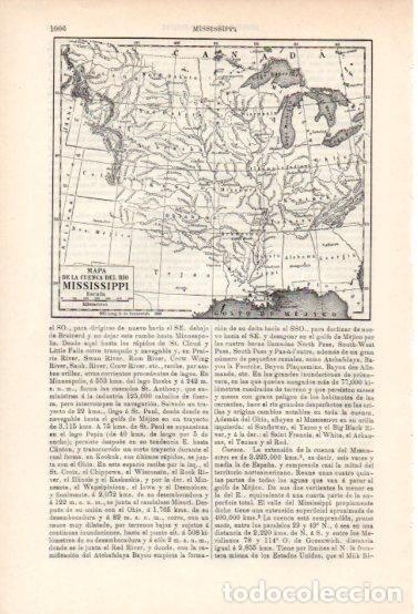 Otros art&iacute;culos de coleccionismo en papel: LAMINA ESPASA V54995: Mapa de la cuenca del Mississippi - Varios