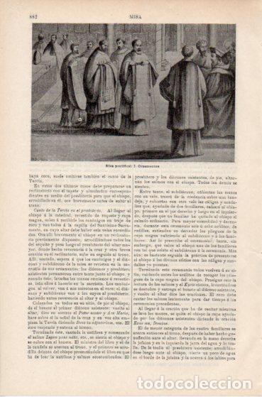 Otros art&iacute;culos de coleccionismo en papel: LAMINA ESPASA V55030: Misa pontifical: I Ornamentos - Varios