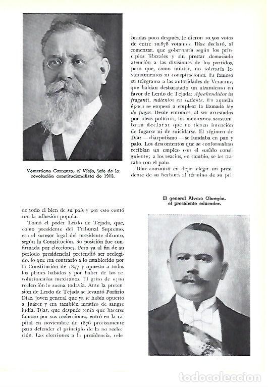 Otros art&iacute;culos de coleccionismo en papel: LAMINA 41281: Venustiano Carranza y el general Alvaro Obregon - Pijoan