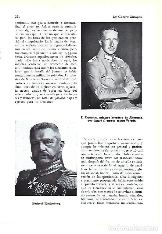 Otros art&iacute;culos de coleccionismo en papel: LAMINA 41323: El Mariscal Hindenburg y el principe heredero de Alemania - Pijoan