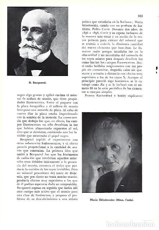 Outros artigos de papel: LAMINA 41351: H. Becquerel y Maria Sklodowska ( Marie Curie) - Pijoan
