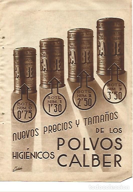 Outros artigos de papel: LAMINA 41383: Publiciad de Polvos Calber - VVAA