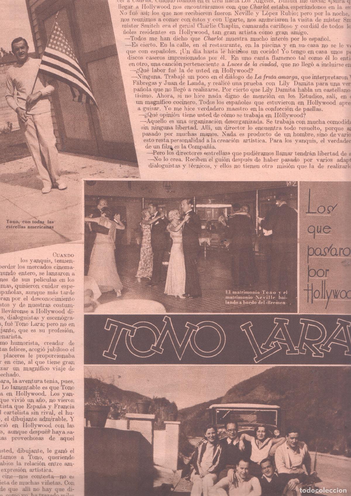 Otros art&iacute;culos de coleccionismo en papel: LAMINA 31358: Tono Lara (pagina doblada para su ubicacion en archivador) - VVAA