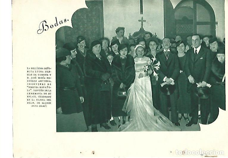Otros art&iacute;culos de coleccionismo en papel: LAMINA 41406: Boda de Luisa Iglesias de Torres y Jose Maria Molinelli - VVAA
