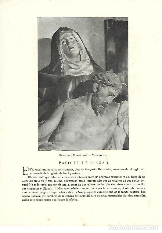 Otros art&iacute;culos de coleccionismo en papel: LAMINA 41439: Paso de la Piedad, por Gregorio Hernandez - VVAA