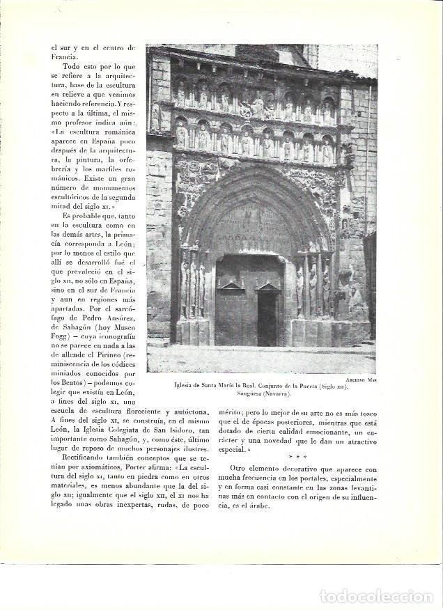 Collectionnisme Papier divers: LAMINA 41464: Iglesia de Santa Maria la Real en Sanguesa - VVAA