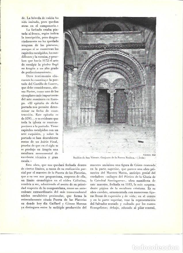 Collectionnisme Papier divers: LAMINA 41466: Basilica de San Vicente en Avila - VVAA