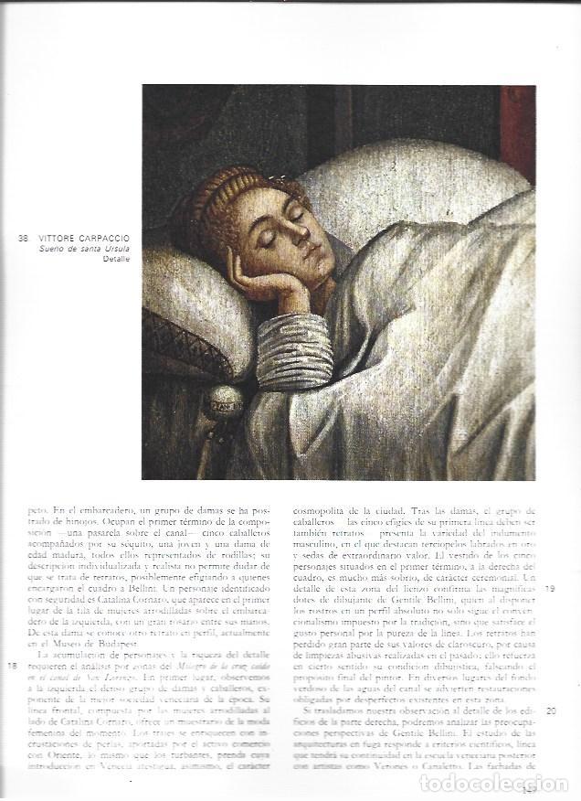 Altri oggetti di carta: LAMINA 41539: Detalle de Sue&ntilde;o de Santa Ursula, por Carpaccio - VVAA