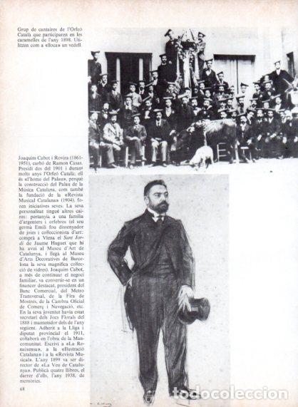 Otros art&iacute;culos de coleccionismo en papel: LAMINA V54687: Cantaires Orfeo Catala 1898 i Joaquim Cabot per Ramon Casas - Edmon Valles