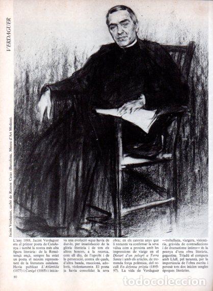 Otros art&iacute;culos de coleccionismo en papel: LAMINA V54692: Jacint Verdaguer per Ramon Casas - Edmon Valles