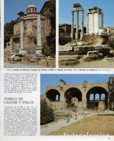 Outros artigos de papel: LAMINA V54213: Templos de Romulo y de Vesta y Basilica de Majencio, Roma - Eugenio Pucci