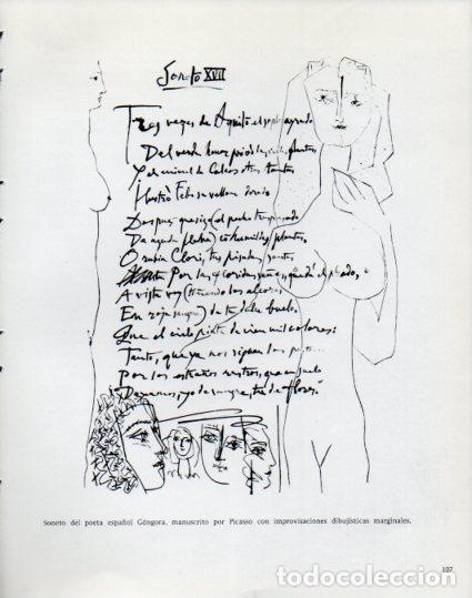 Otros art&iacute;culos de coleccionismo en papel: LAMINA V53904: Soneto de Gongora manuscrito por Picasso con dibujos marginales - Lothar-Gunther Buch