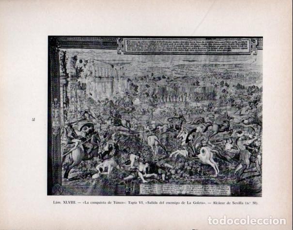 Sammelleidenschaft Andere Papierartikel: LAMINA V53936: La Conquista de Tunez. Salida del enemigo de La Goleta, Alcazar de Sevilla. Tapiz