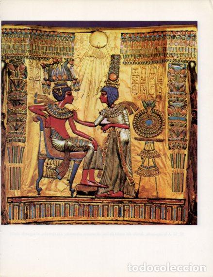 Sammelleidenschaft Andere Papierartikel: LAMINA V53991: Respaldo del trono de oro con Tutankhamon y su esposa - Lambelet/Riesterer