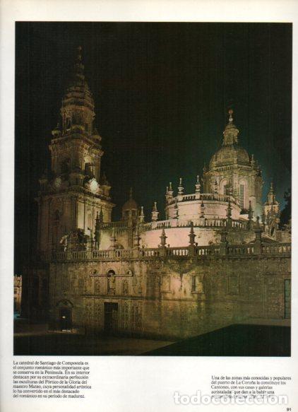 Altri oggetti di carta: LAMINA V55088: Catedral de Santiago de Compostela vista nocturna - Nestor Lujan