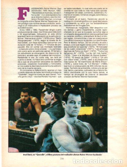 Outros artigos de papel: LAMINA V54635: Brad Davis en fotograma de Querelle