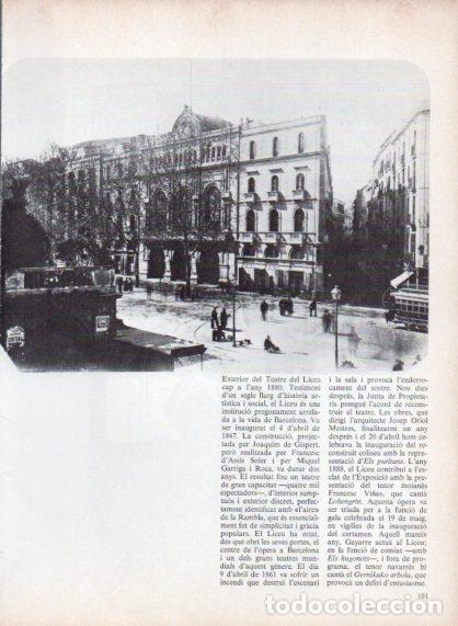 Otros art&iacute;culos de coleccionismo en papel: LAMINA V54703: Teatre del Liceu a Barcelona any 1880 - Edmon Valles