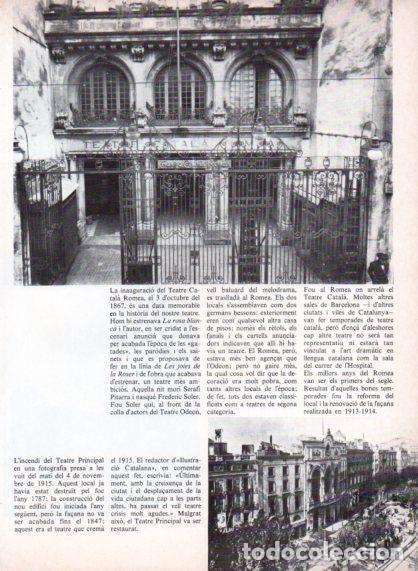 Otros art&iacute;culos de coleccionismo en papel: LAMINA V54738: Teatre Catala Romea inaguracio any 1867 - Edmon Valles