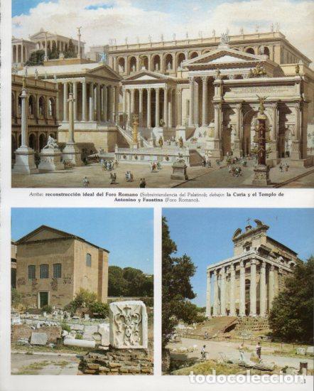 Otros art&iacute;culos de coleccionismo en papel: LAMINA V54212: Reconstruccion ideal del Foro Romano y Templo de Antonino, Roma - Eugenio Pucci