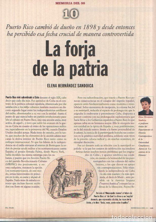Sammelleidenschaft Andere Papierartikel: Memoria del 98 fasciculo 10: La forja de la patria por Elena Hernandez Sandoica - varios