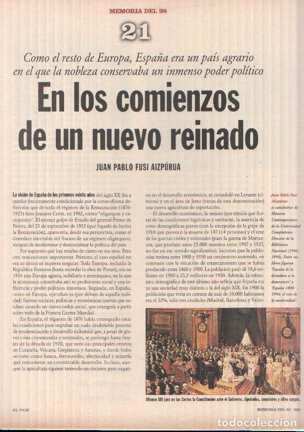 Sammelleidenschaft Andere Papierartikel: Memoria del 98 fasciculo 21&nbsp;En los comienzos del nuevo reinado por Juan Pablo Fusi Aizpurua - varios