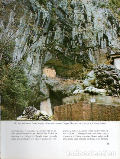 Otros art&iacute;culos de coleccionismo en papel: LAMINA V54306: Leones en el acceso a la Santa Cueva de Covadonga - Emiliano de la Huerga