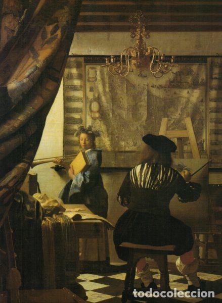 Altri oggetti di carta: LAMINA V54914: Alegoria de la pintura, el taller por Jan Vermeer - Jose Luis Morales y Marin