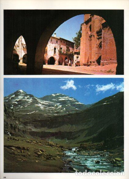 Otros art&iacute;culos de coleccionismo en papel: LAMINA V55057: Plaza Mayor de Molinos en Teruel y Parque natural de Ordesa - Nestor Lujan