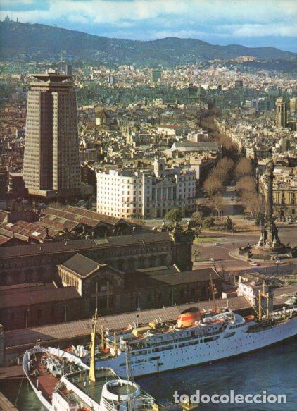 Sammelleidenschaft Andere Papierartikel: LAMINA V55080: Vista monumento a Colon y las Ramblas en Barcelona - Nestor Lujan