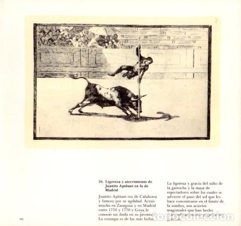 Sammelleidenschaft Andere Papierartikel: LAMINA V55160: GOYA Tauromaquia. Ligereza y atrevimiento de Juanito Api&ntilde;ani - Alfonso E. Perez-Sanch